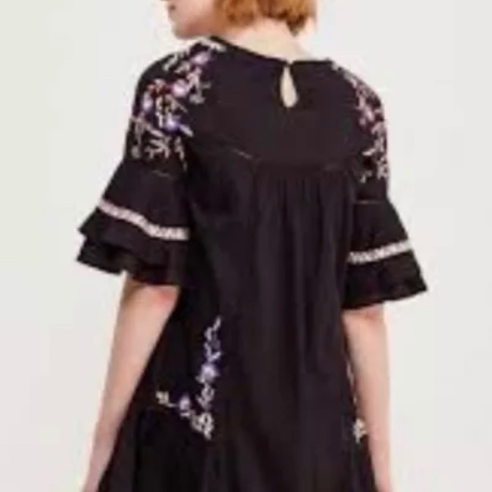 Free People Pavlo Embroidered Dress Women's Size S Babydoll Mini Floral Boho - Picture 5 of 12